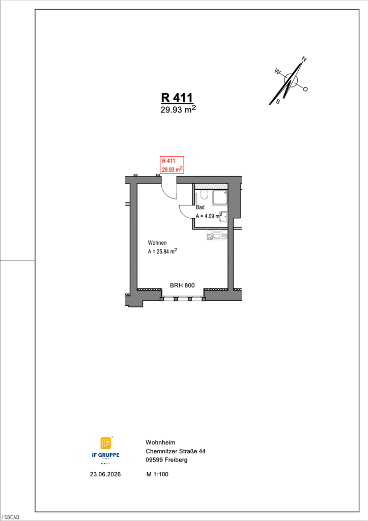 Grundriss Chemnitzer Straße 44 – Einheit 411