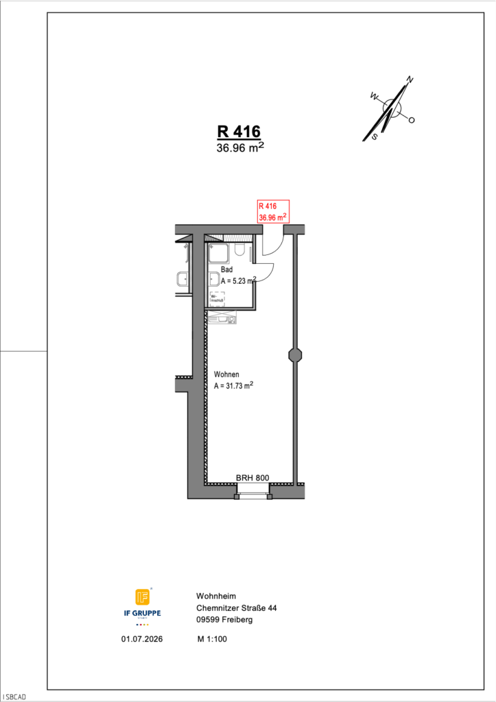 Grundriss Chemnitzer Straße 44 – Einheit 416