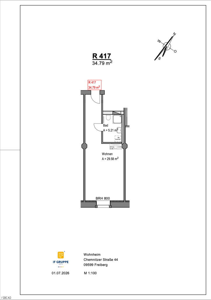 Grundriss Chemnitzer Straße 44 – Einheit 417