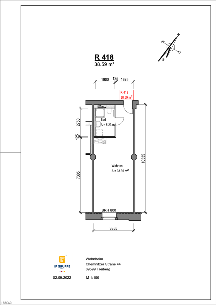 Grundriss Chemnitzer Straße 44 – Einheit 418