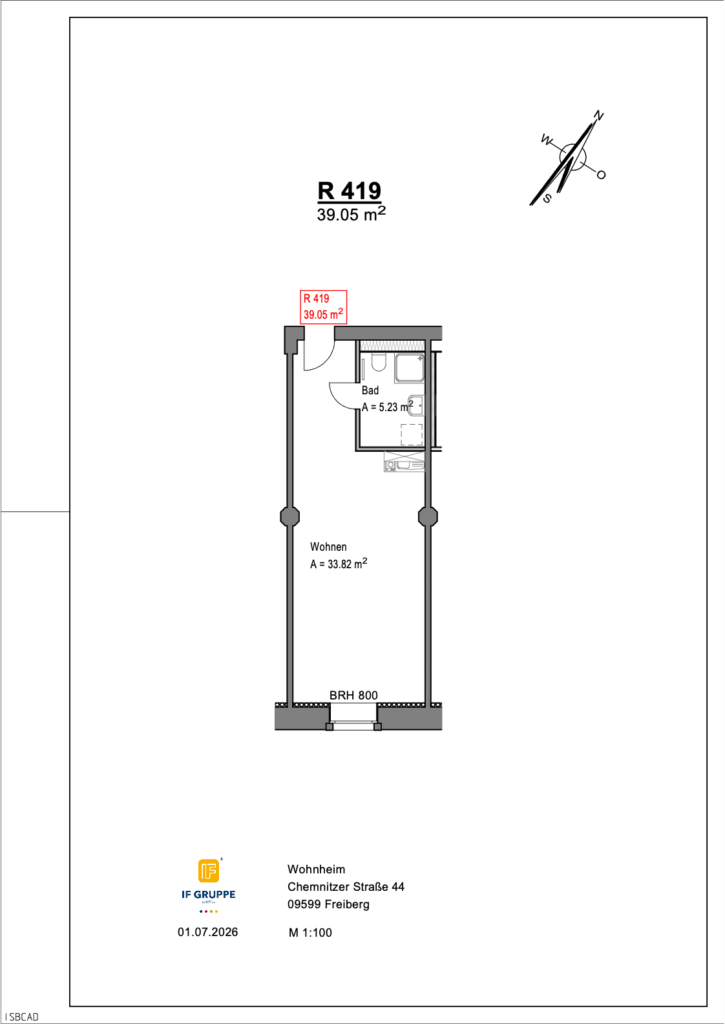 Grundriss Chemnitzer Straße 44 – Einheit 419