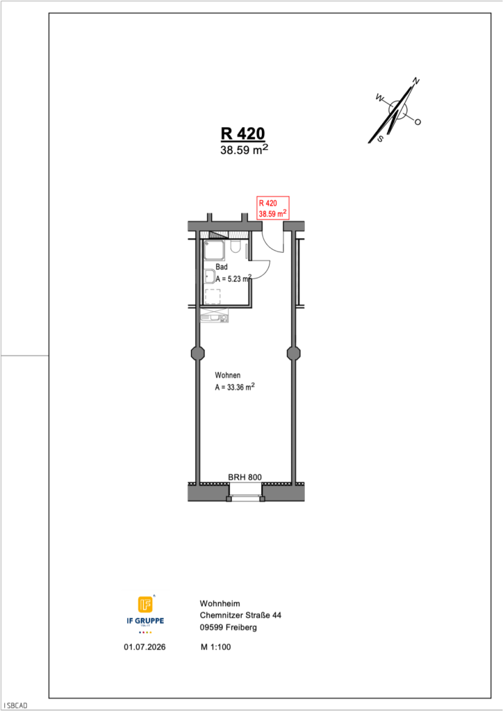Grundriss Chemnitzer Straße 44 – Einheit 420