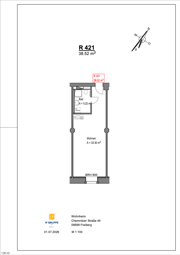 Grundriss Chemnitzer Straße 44 – Einheit 421