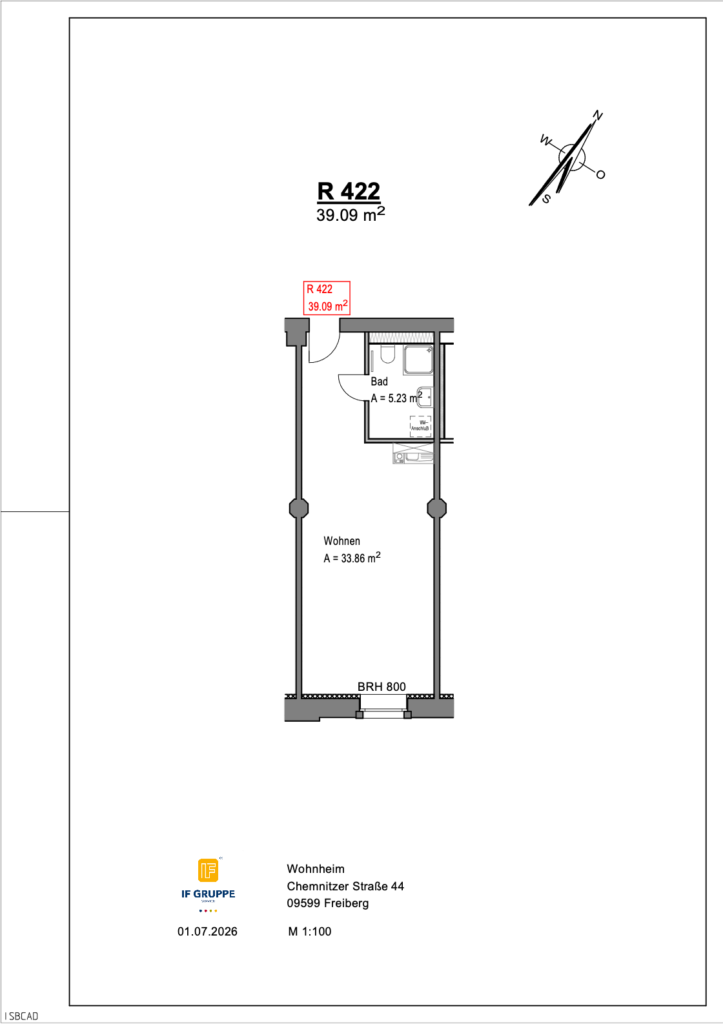 Grundriss Chemnitzer Straße 44 – Einheit 422