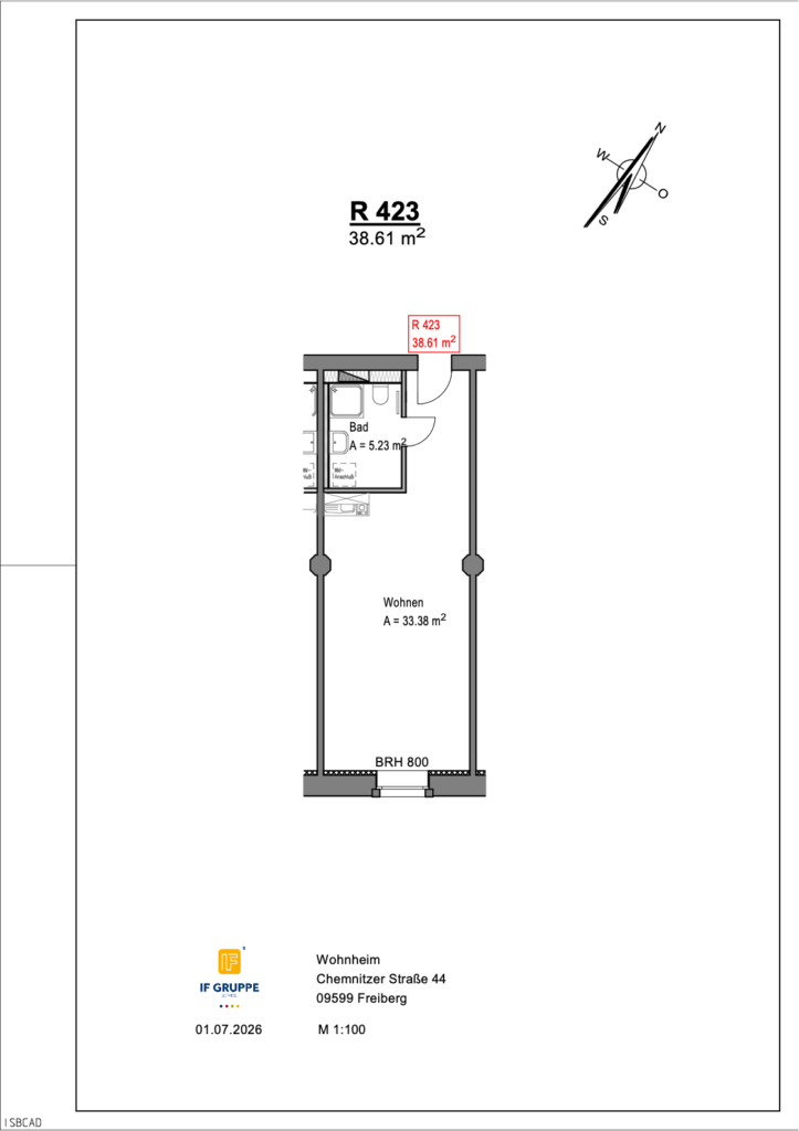Grundriss Chemnitzer Straße 44 – Einheit 423
