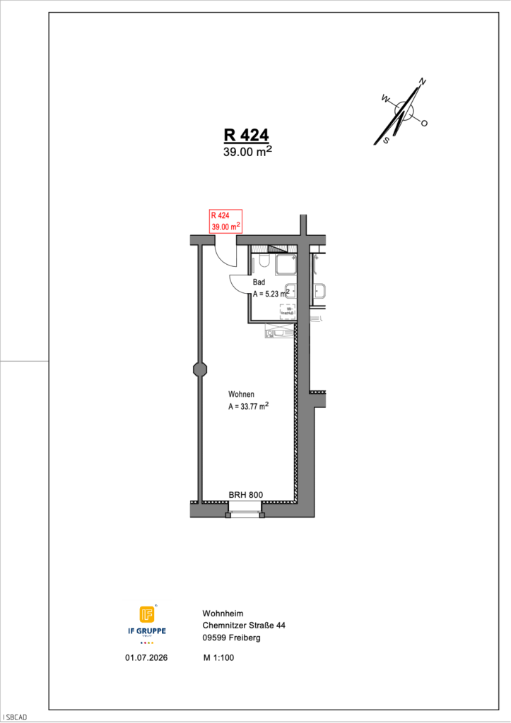 Grundriss Chemnitzer Straße 44 – Einheit 424