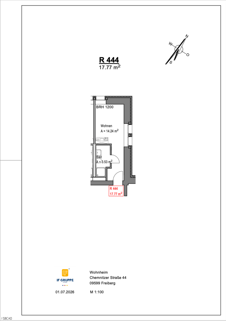Grundriss Chemnitzer Straße 44 – Einheit 444