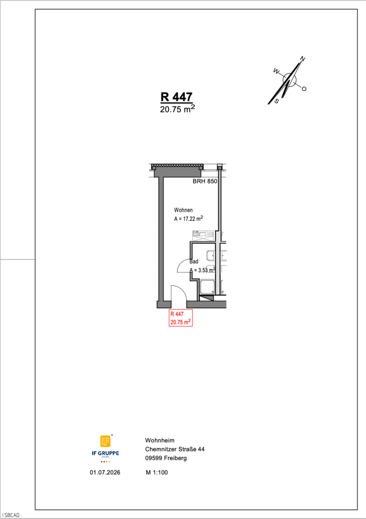 Grundriss Chemnitzer Straße 44 – Einheit 447