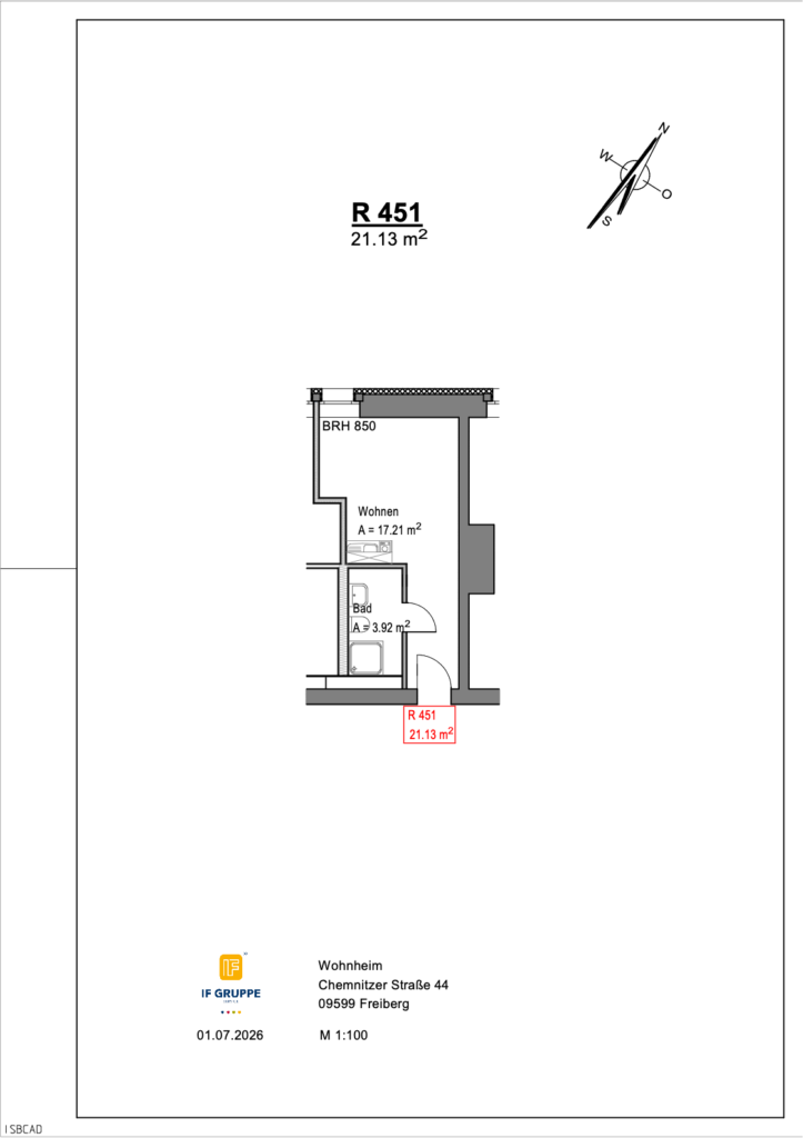 Grundriss Chemnitzer Straße 44 – Einheit 451