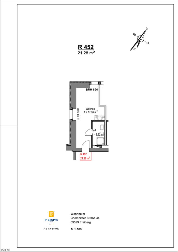 Grundriss Chemnitzer Straße 44 – Einheit 452