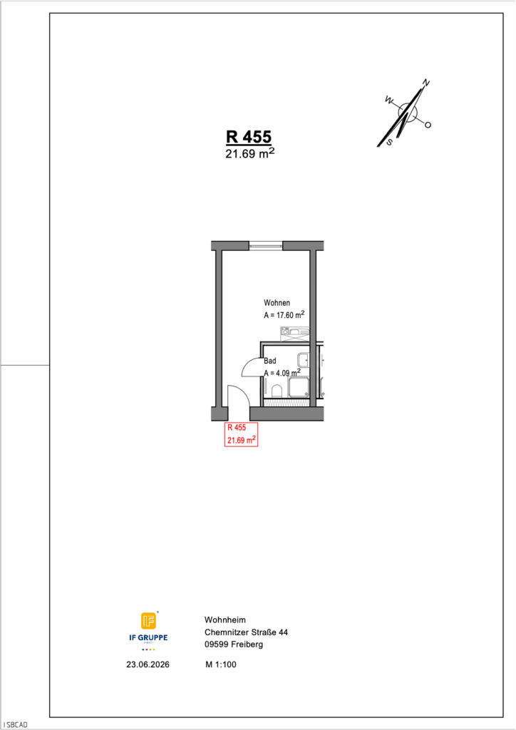 Grundriss Chemnitzer Straße 44 – Einheit 455