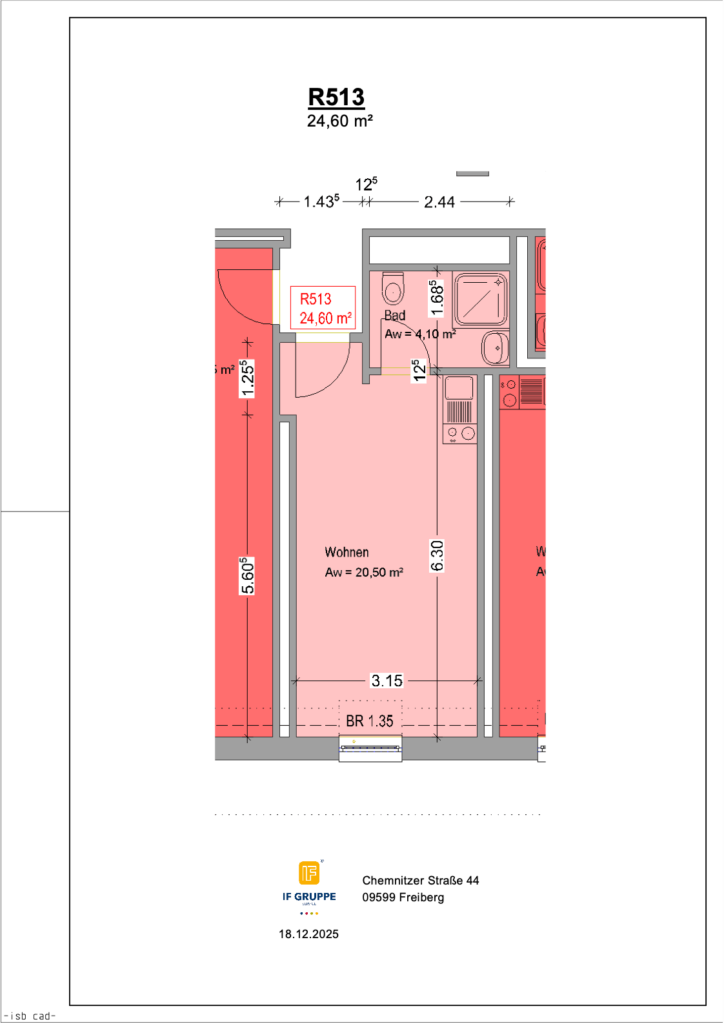 Grundriss Chemnitzer Straße 44 – Einheit 513
