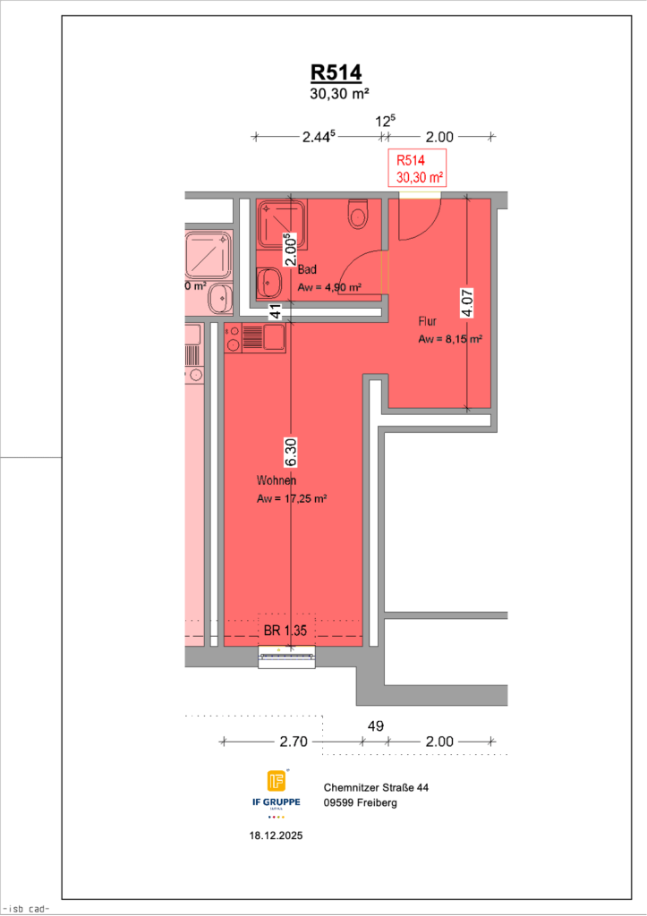 Grundriss Chemnitzer Straße 44 – Einheit 514