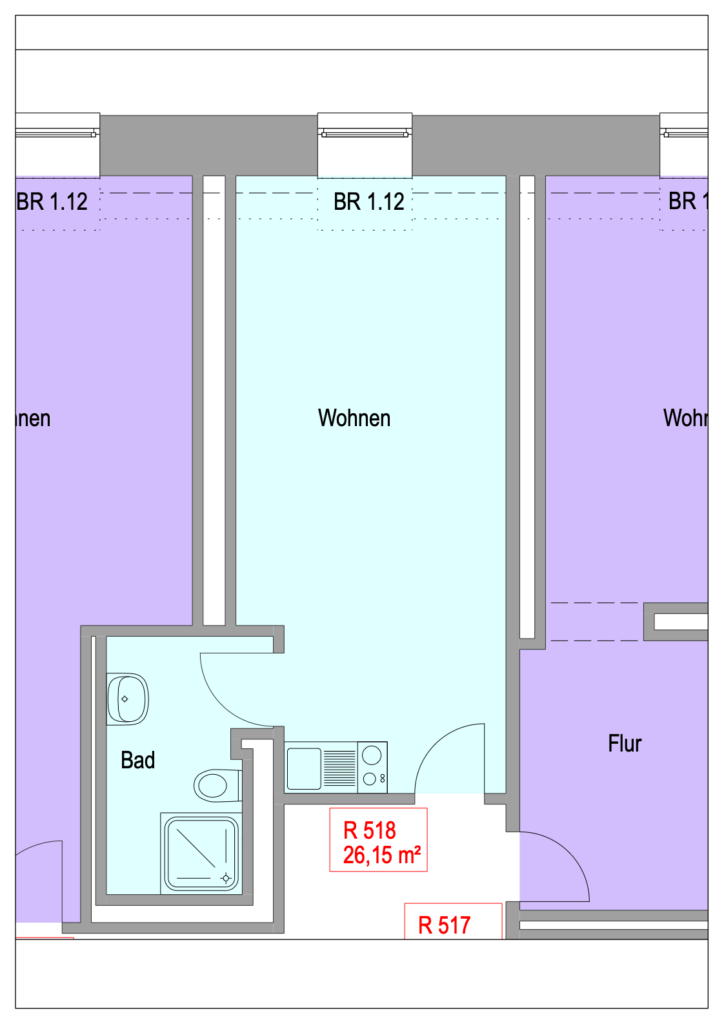 Grundriss Chemnitzer Straße 44 – Einheit 518