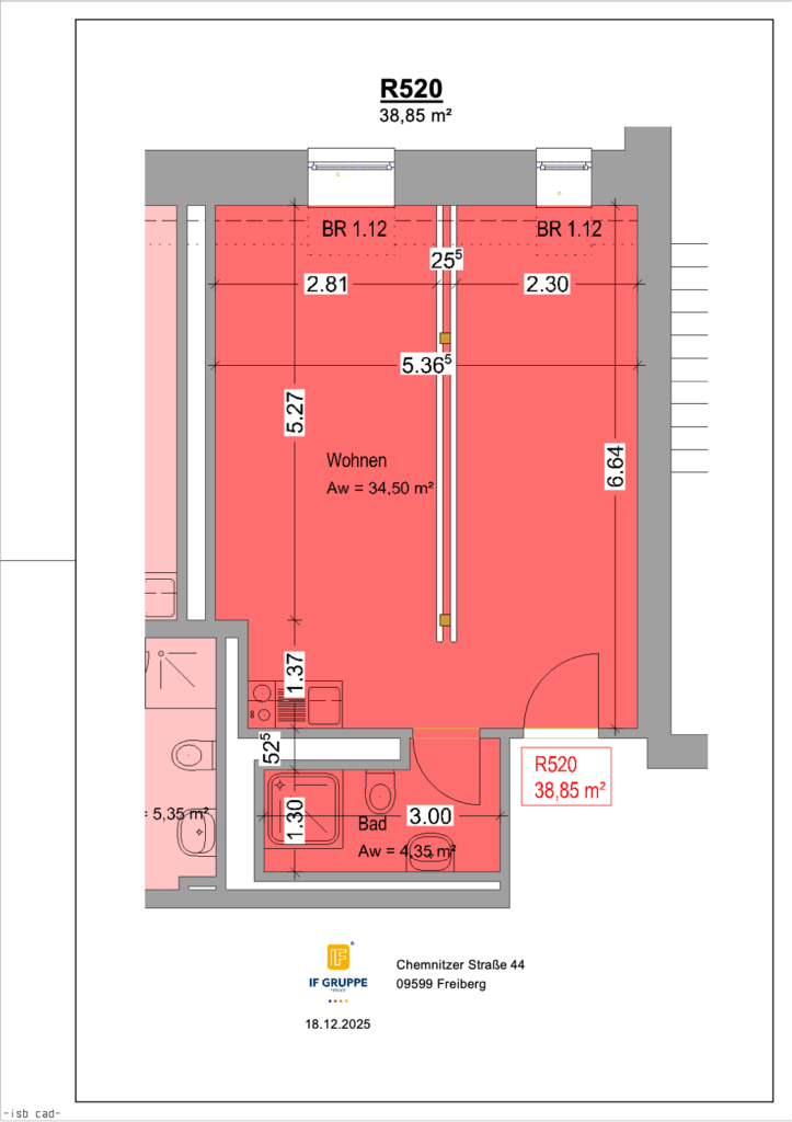 Grundriss Chemnitzer Straße 44 – Einheit 520